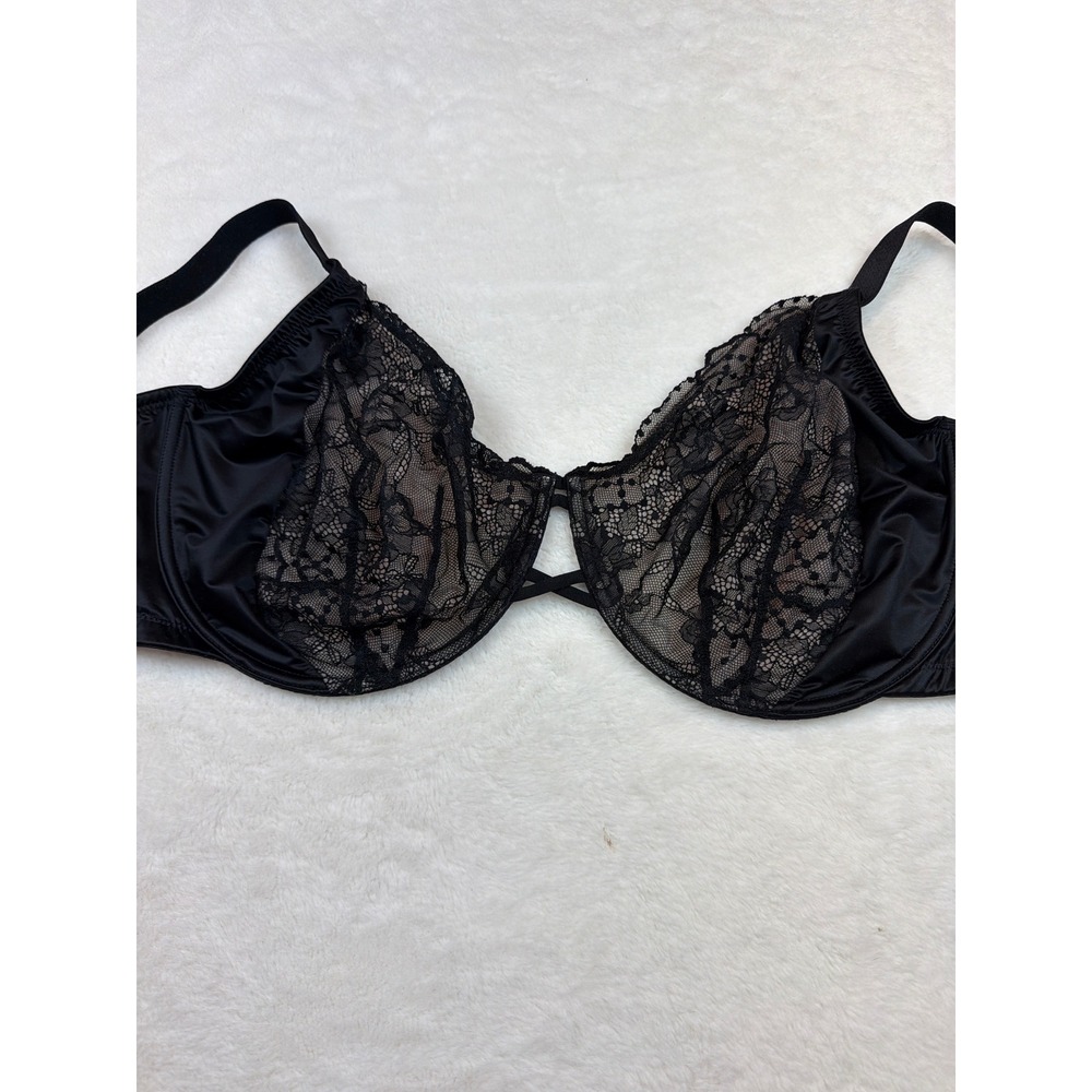 Torrid Black Floral Lace Unlined Underwire Balconette Bra 42H Plus Size Lingerie - Picture 2 of 5